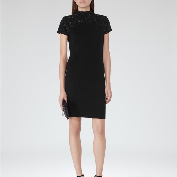Reiss Dresses & Skirts - Reiss Black Seline Embellished Knit Wool Dress